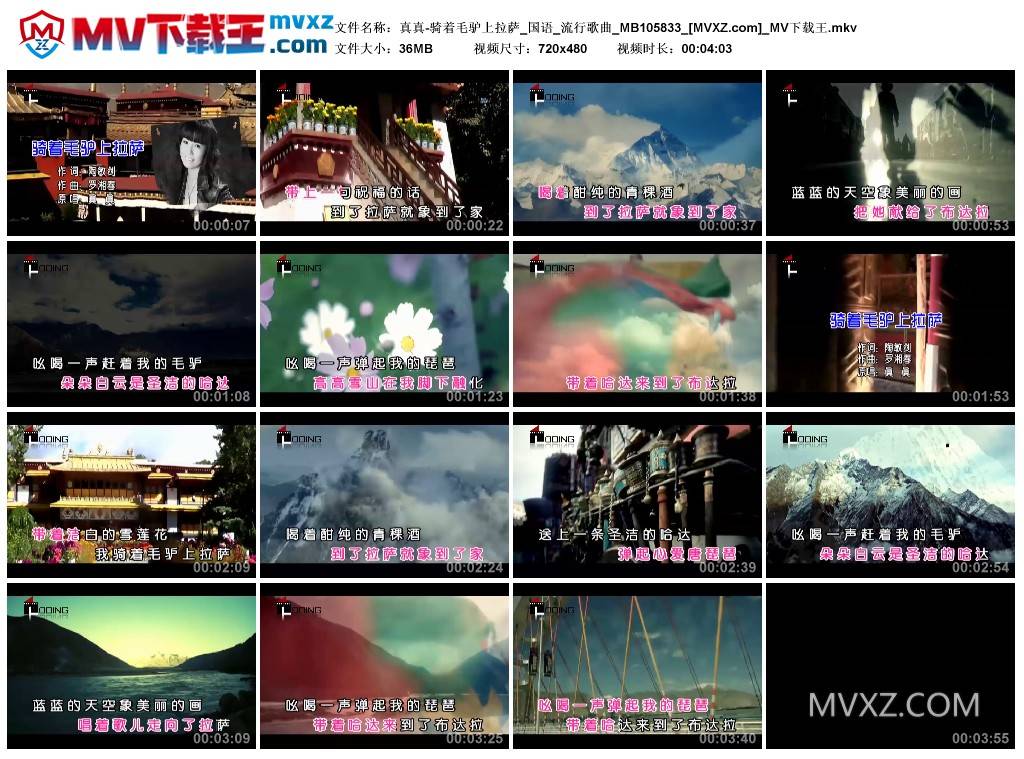 真真-骑着毛驴上拉萨_国语_流行歌曲_MB105833